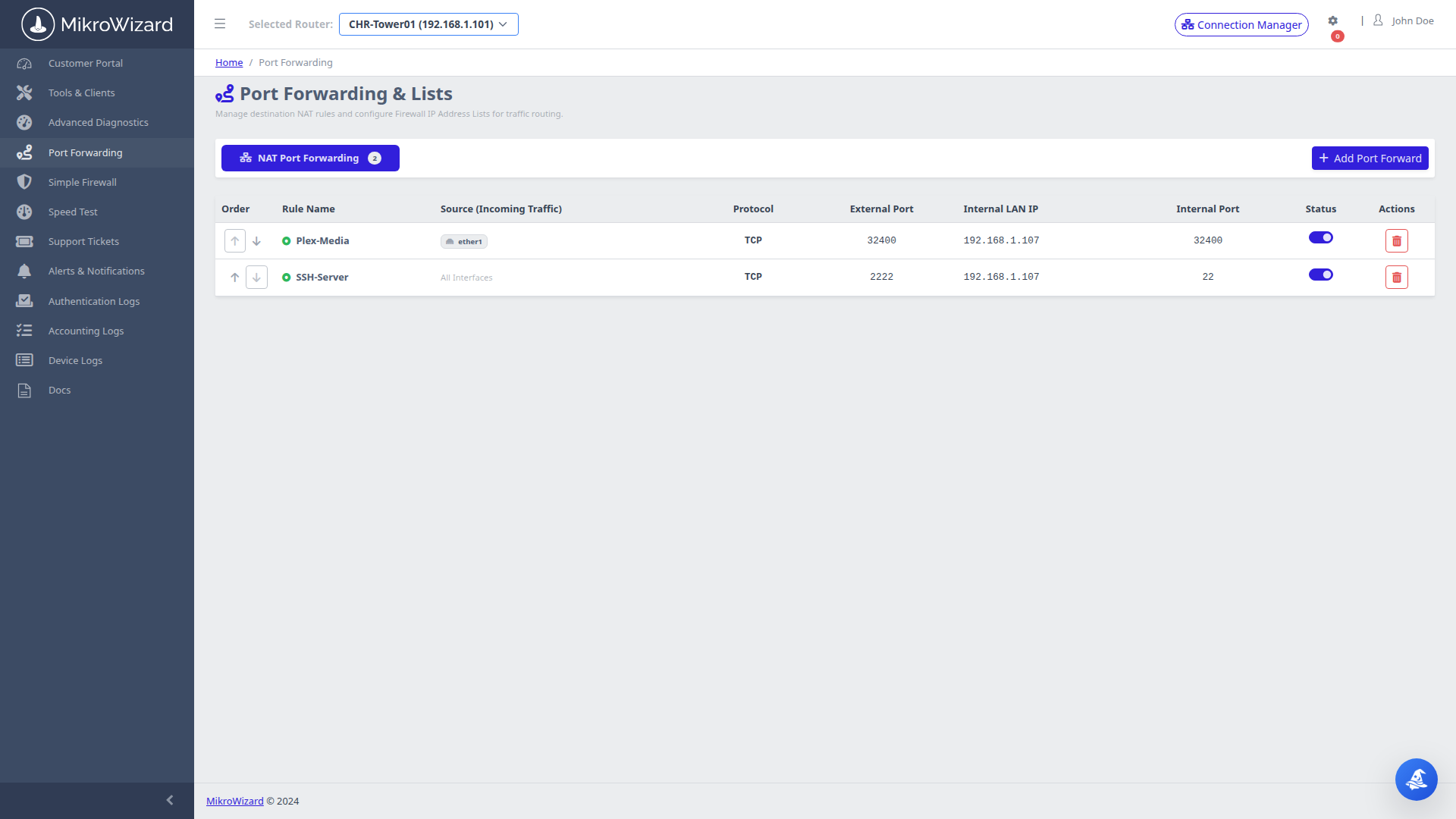NAT Port Forwarding