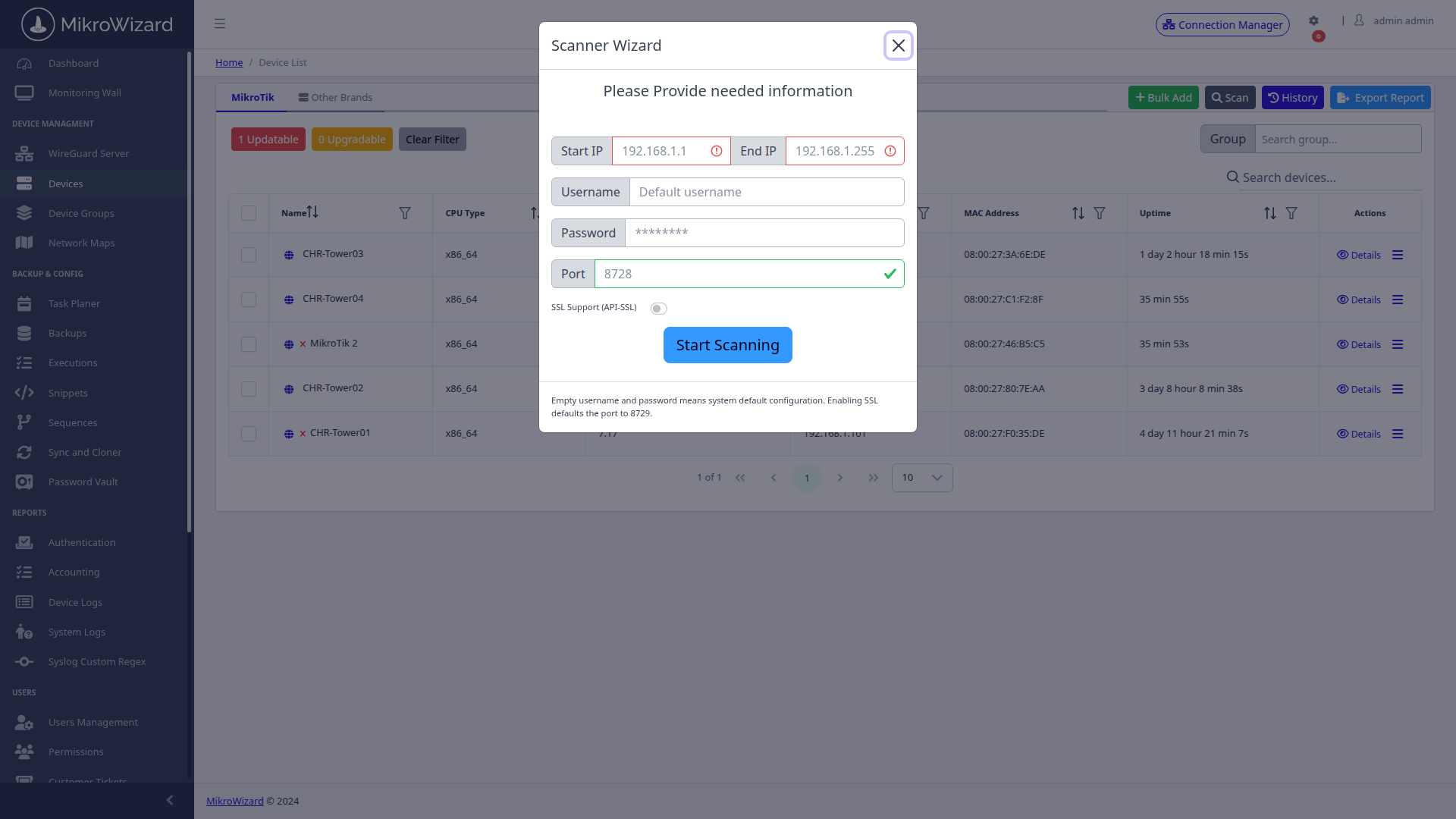 Subnet Scanner Wizard