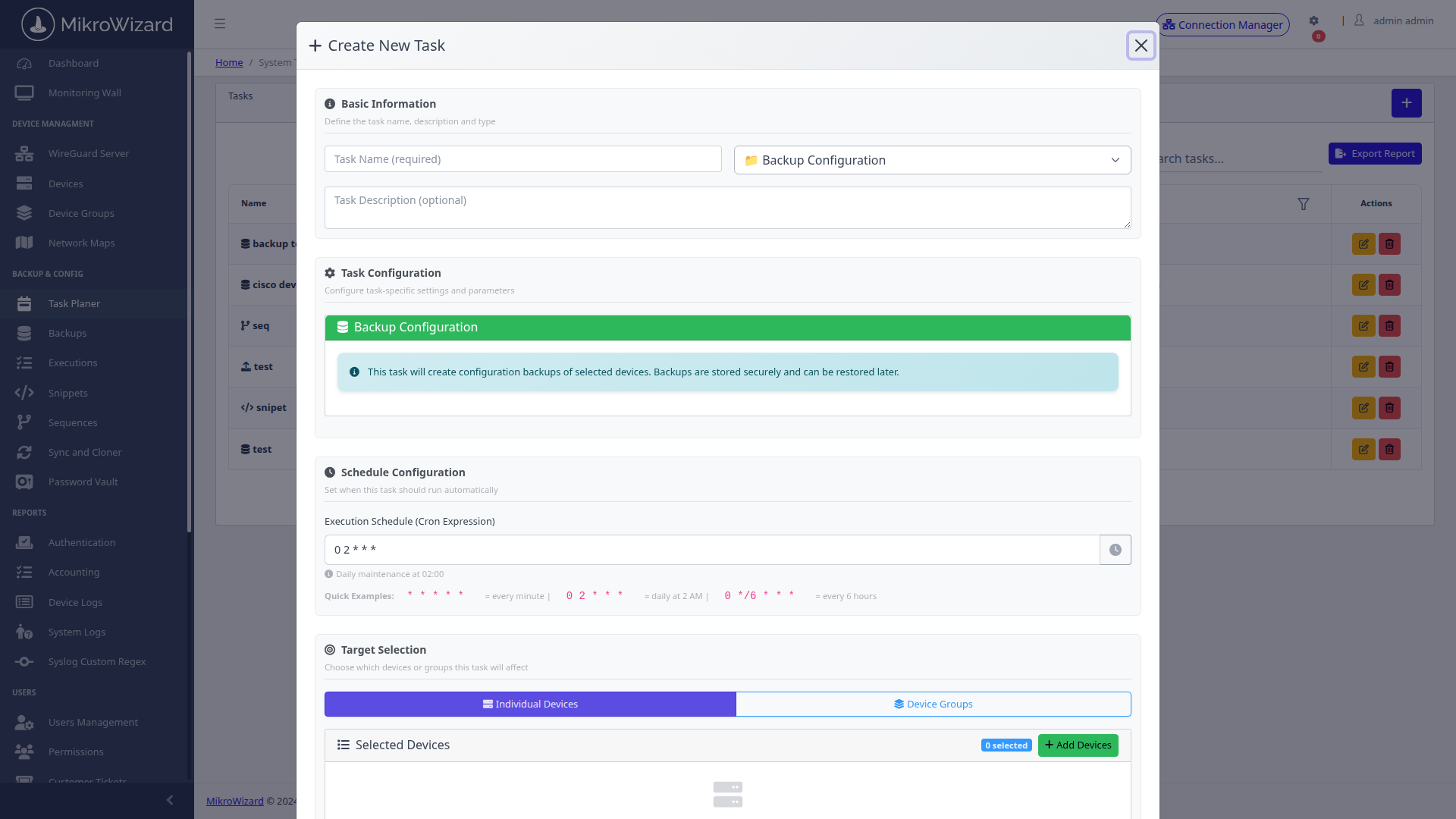 Task Planner Visual Cron Builder