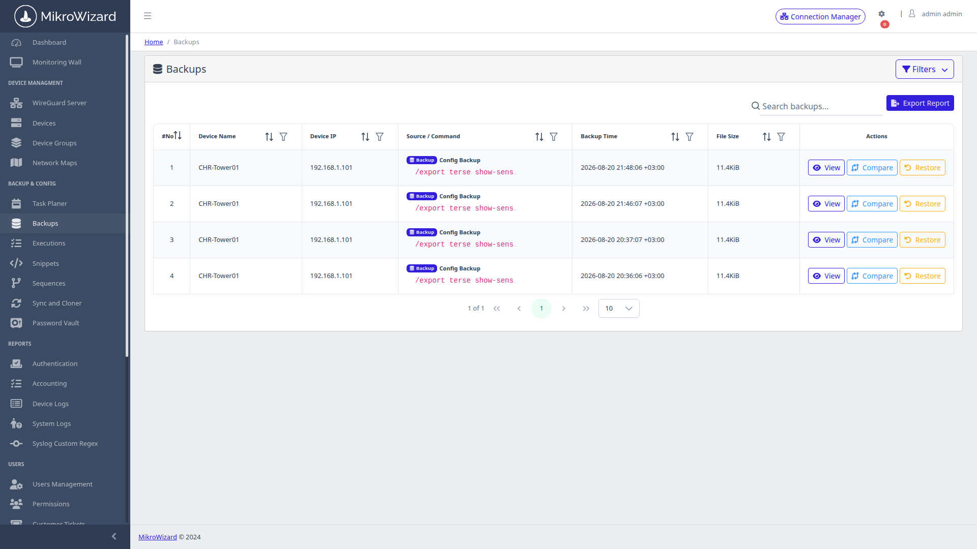 Configuration Backup Archive