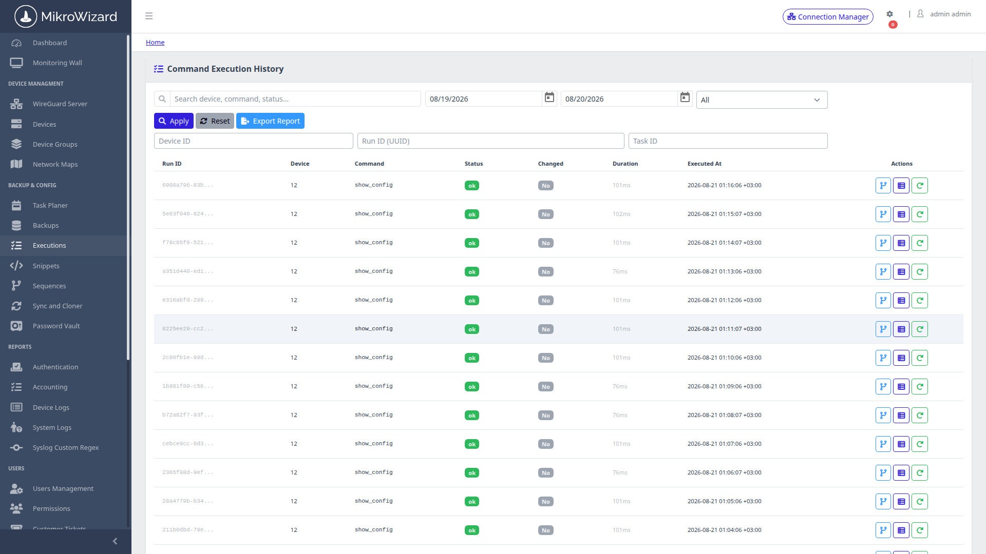 Automation Execution History