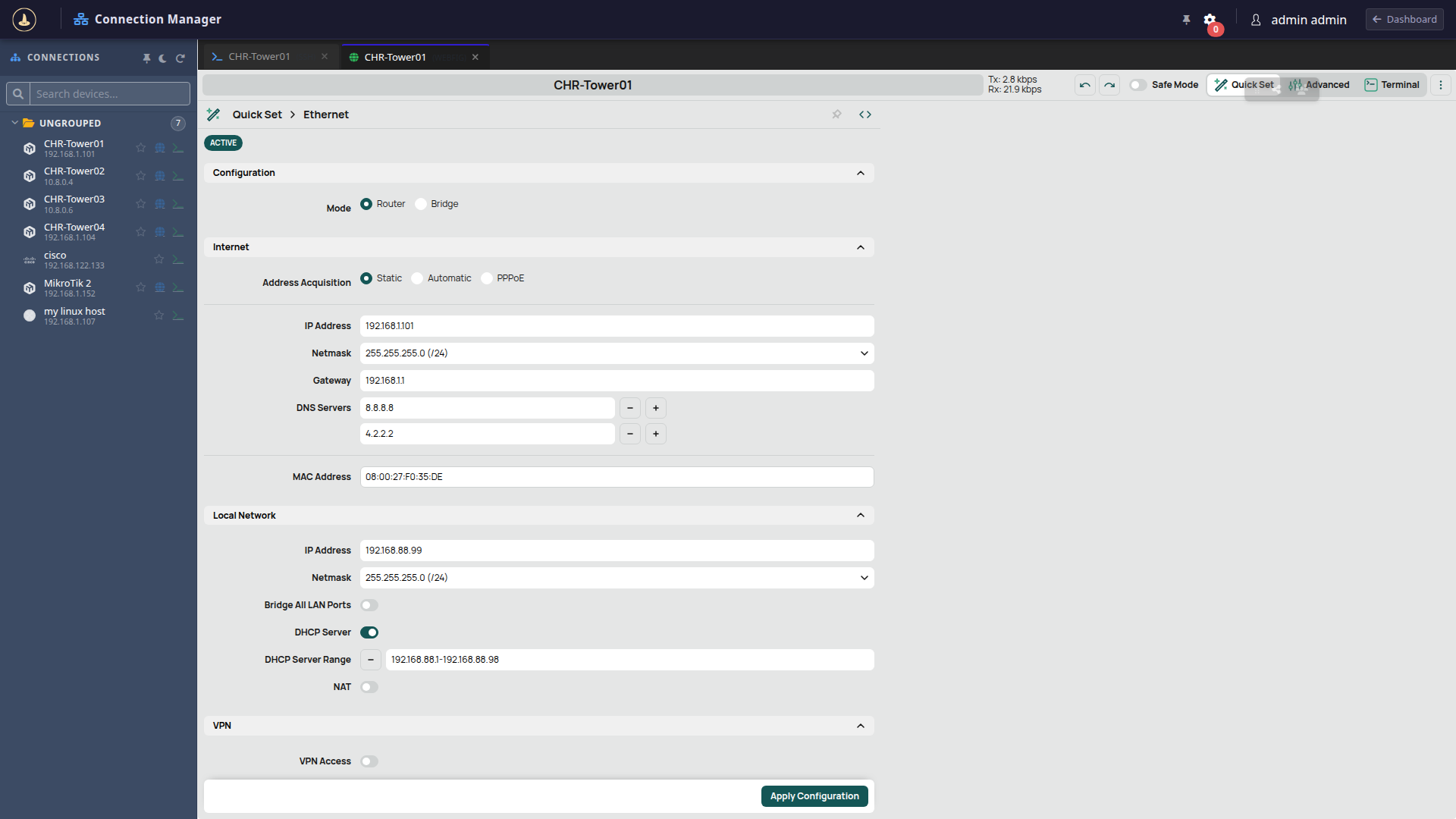 Reverse-Proxied WebFig GUI