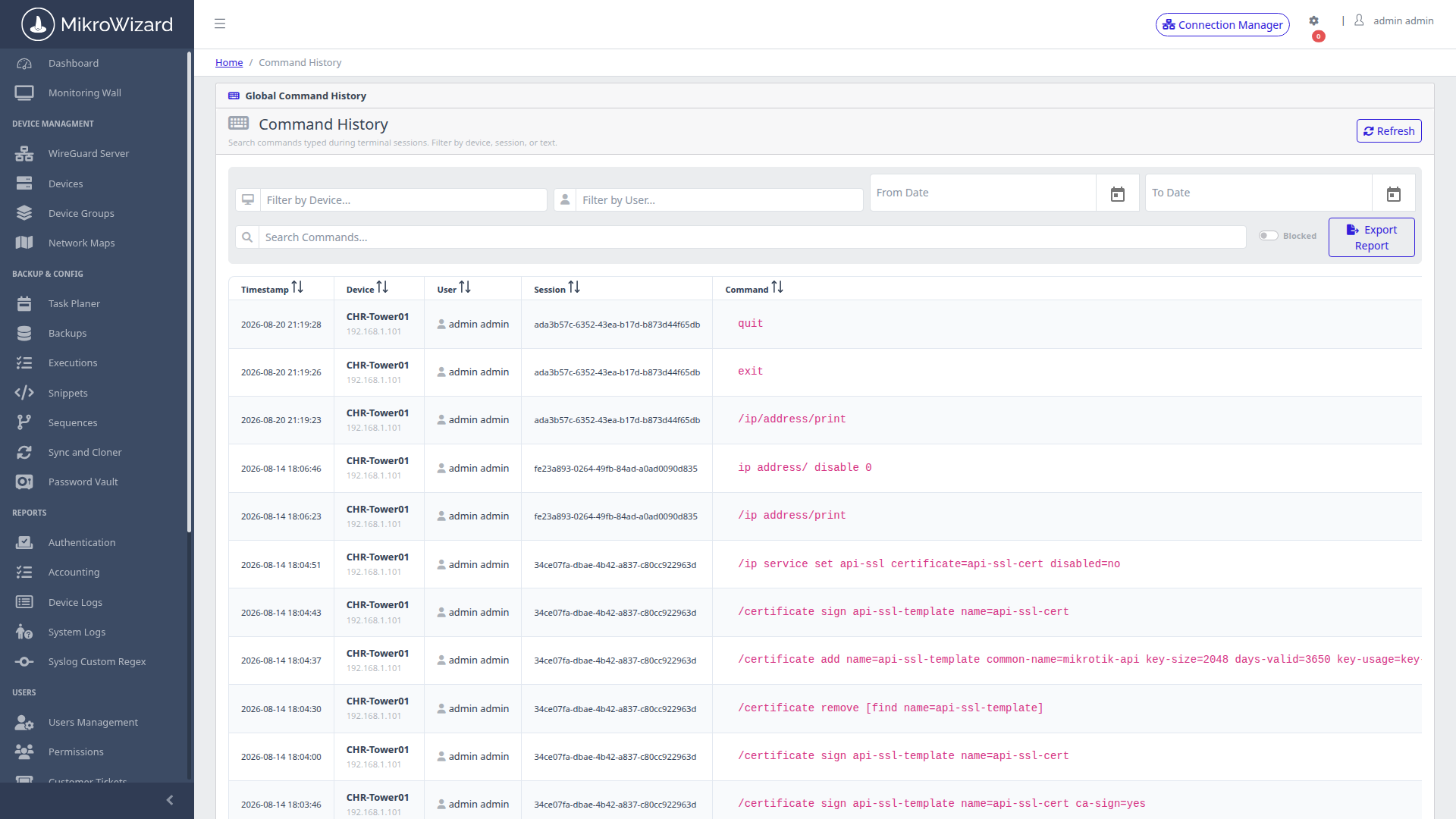 Command Audit Log