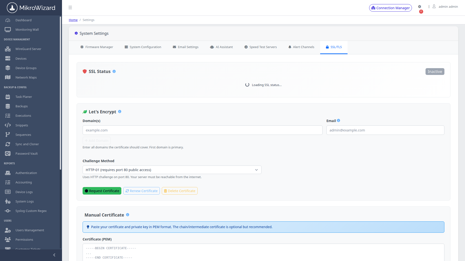 Let's Encrypt SSL TLS Manager