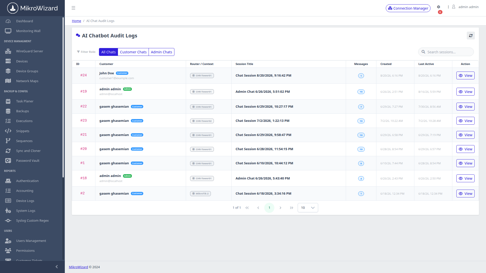 AI Copilot Audit Logs