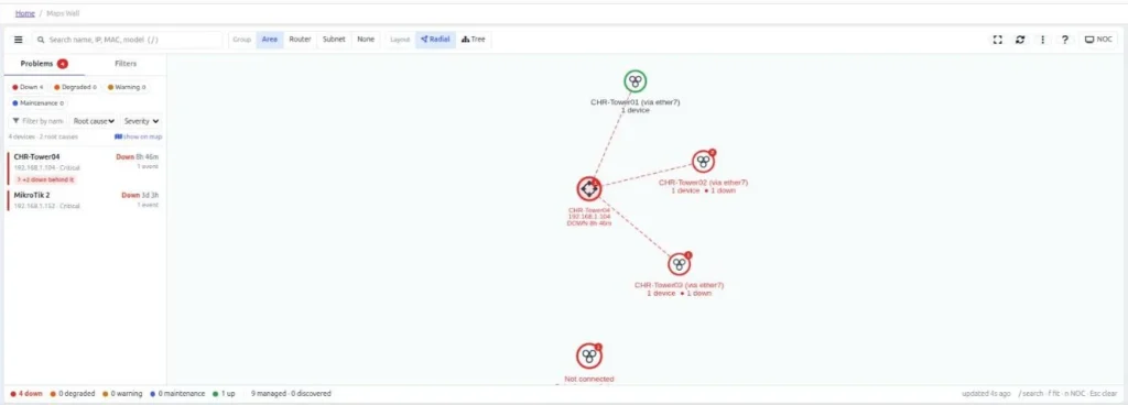 Root Cause Analysis on the MikroTik Network Map: Find the Device That Actually Failed